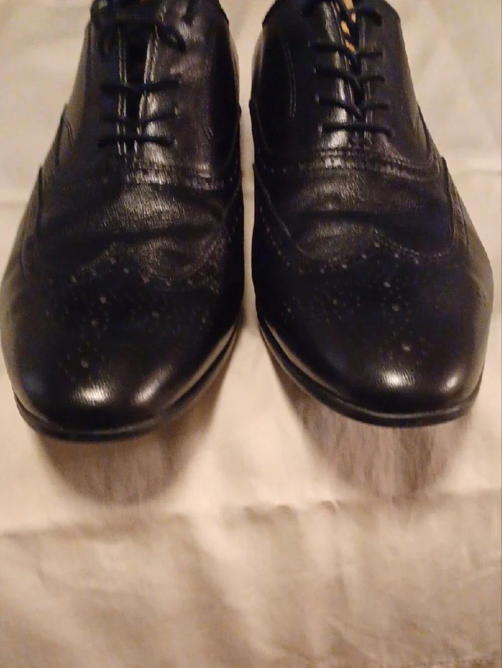 Kenneth Cole Black Leather Brogue Derby Oxfords